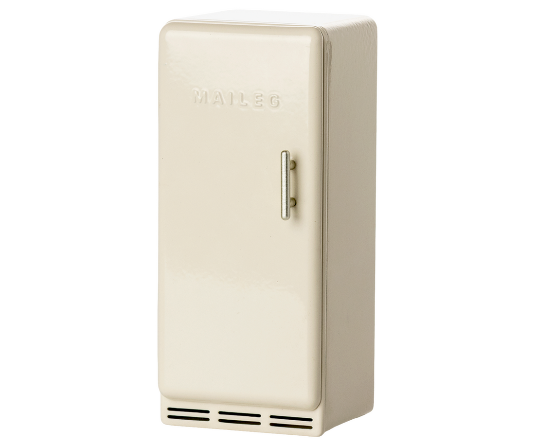 Vintage-style beige refrigerator with &