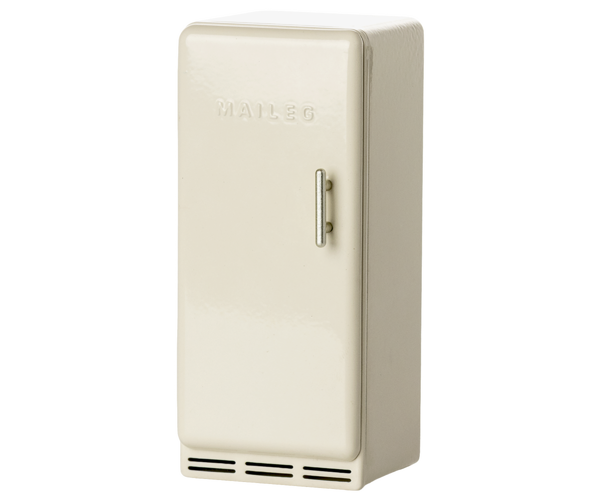 Vintage-style beige refrigerator with &