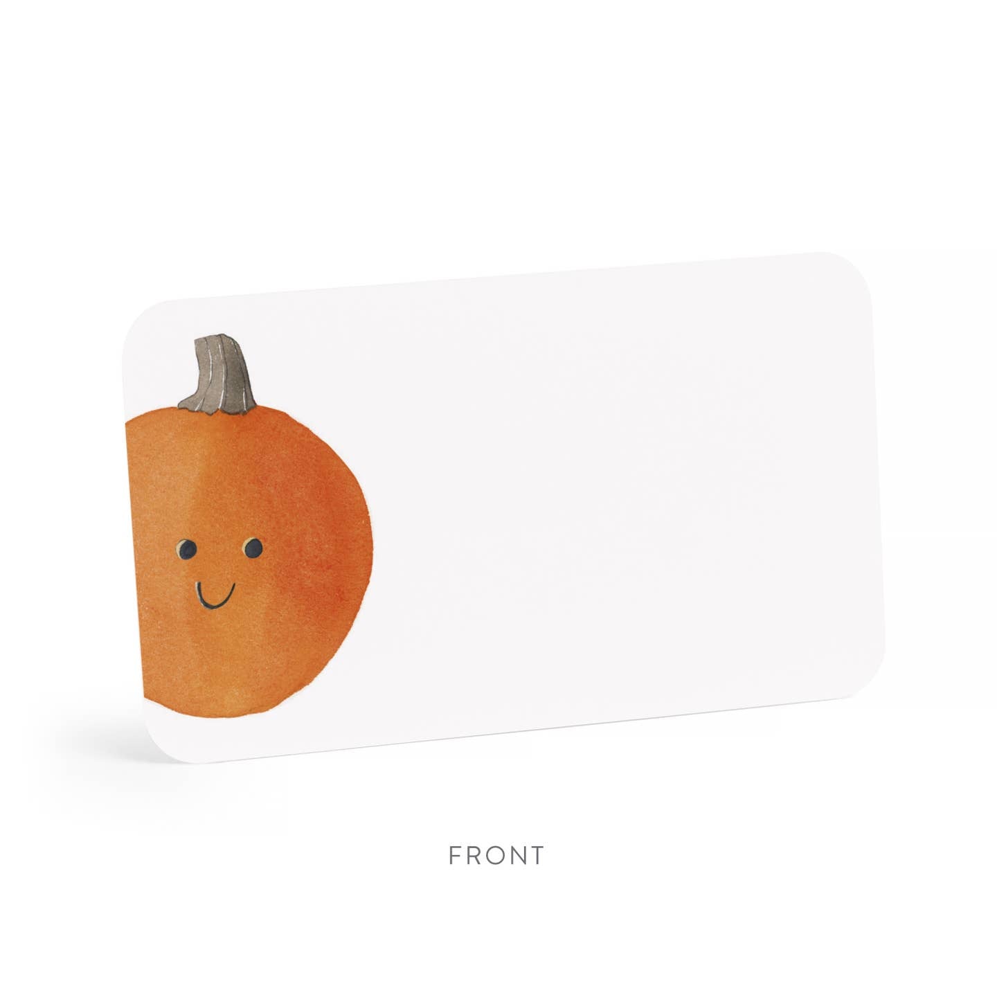 Card with a cute pumpkin design on a white background