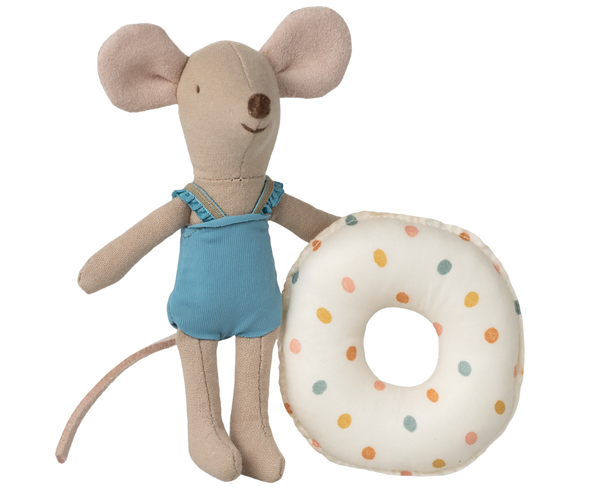 Beach Mouse with multi color dots float by Maileg.