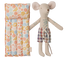 Dad Beach Mouse with a flower air mattress by Maileg.