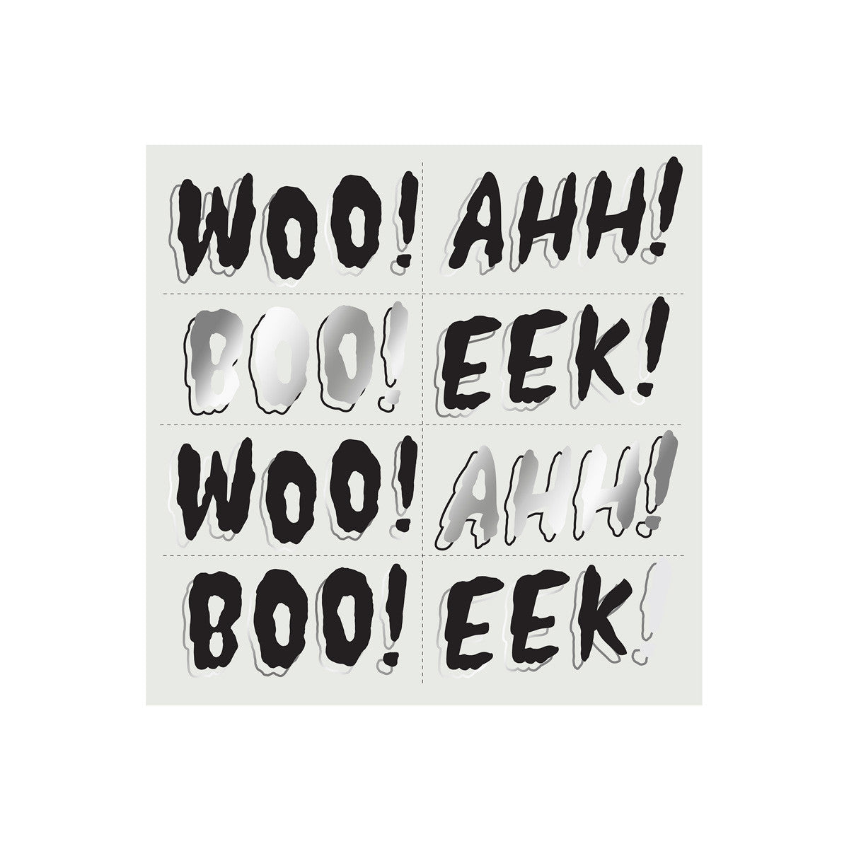 Set of Halloween-themed cutout letters on a white background.