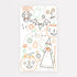 Halloween-themed tablecloth with ghost, pumpkin, and witch designs on a white background