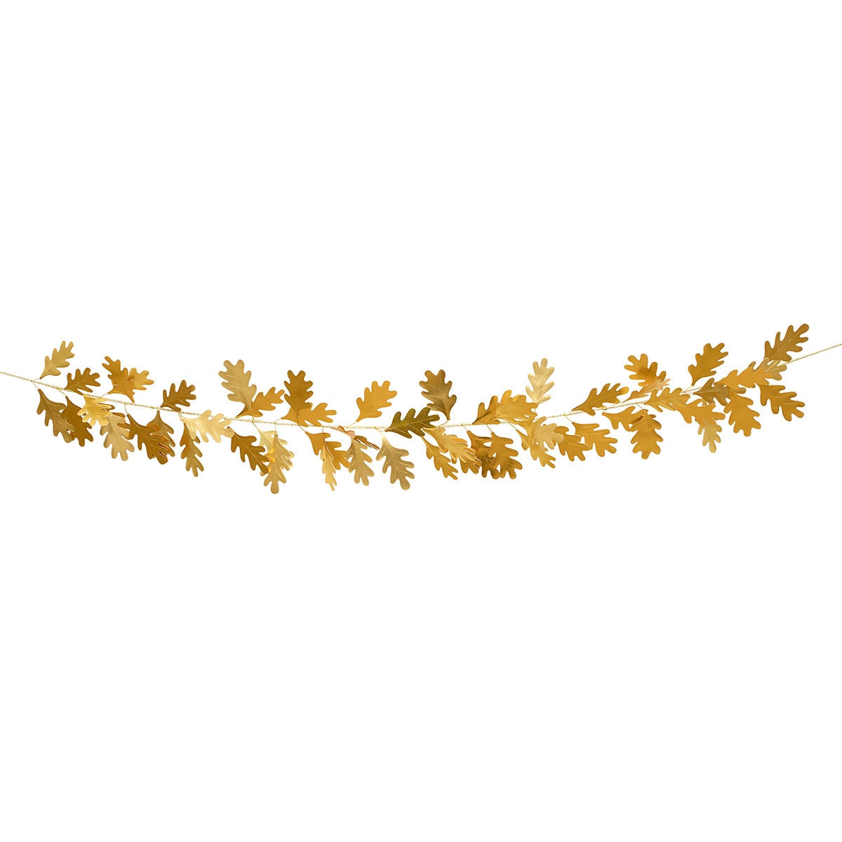 Gold leaf garland on a white background.