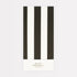 Black and white striped tablecloth packaging with brand name on a light gray background