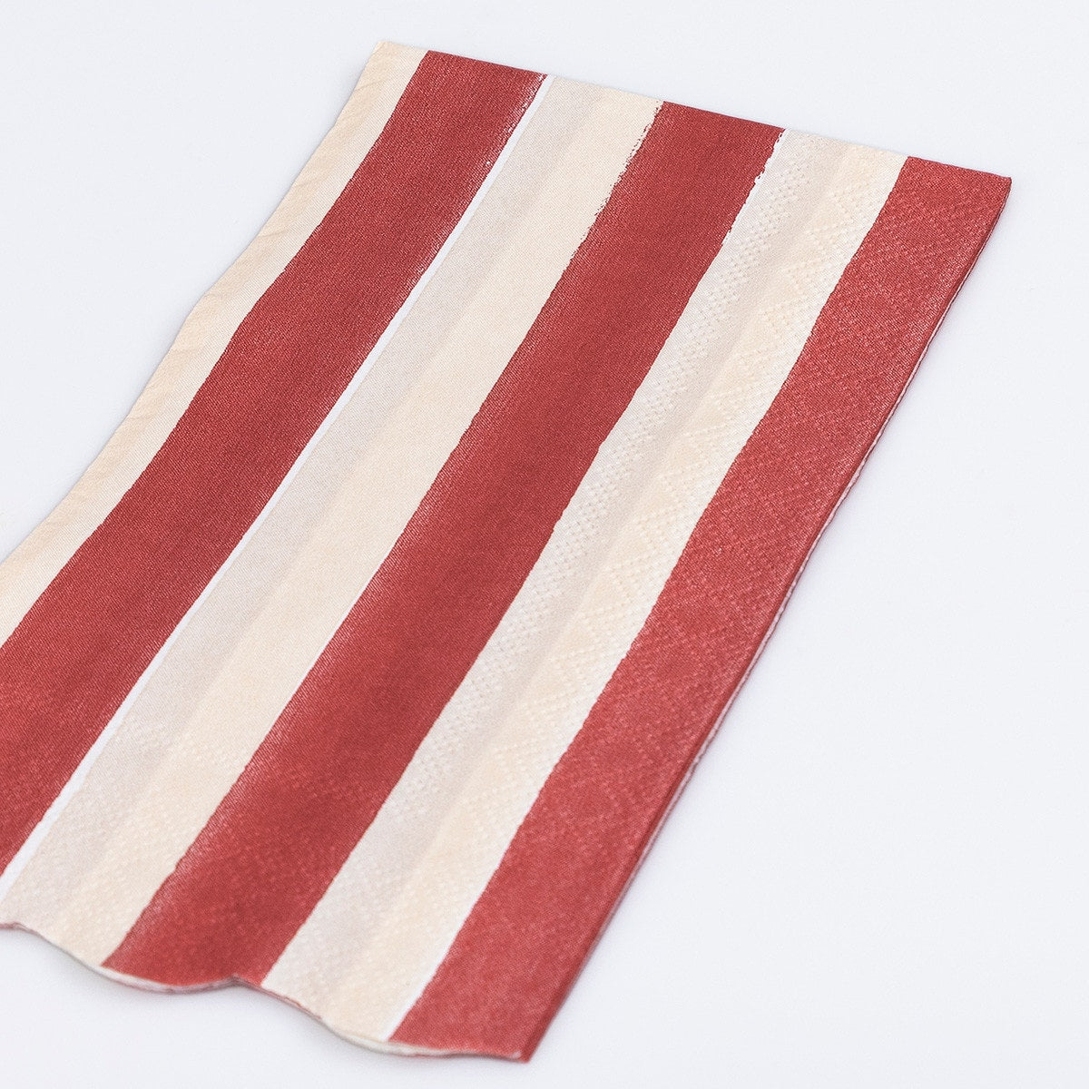 Berry striped napkin on a white background.