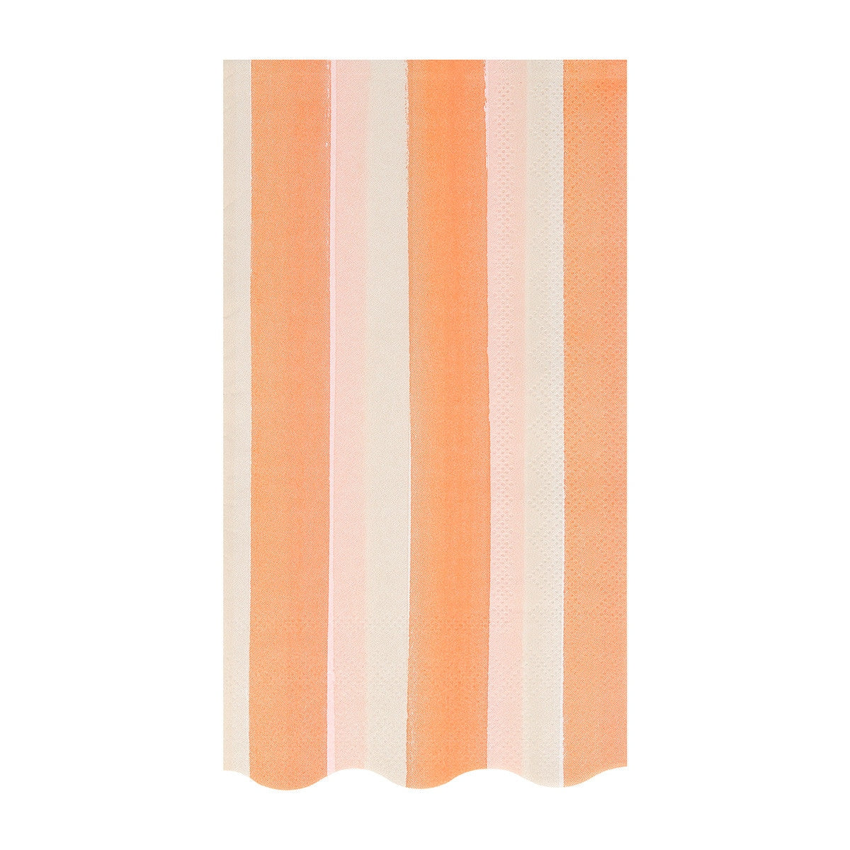 Orange striped napkin on a white background.