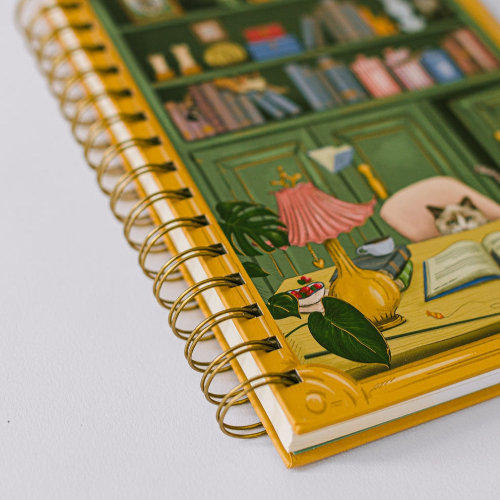 Cat Library Spiral Notebook by Good Juju. 
