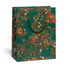 Floral and animal patterned gift bag on a white background.