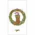 Guest towel napkin featuring artwork by Vicki Sawyer of a bird in a wreath. 