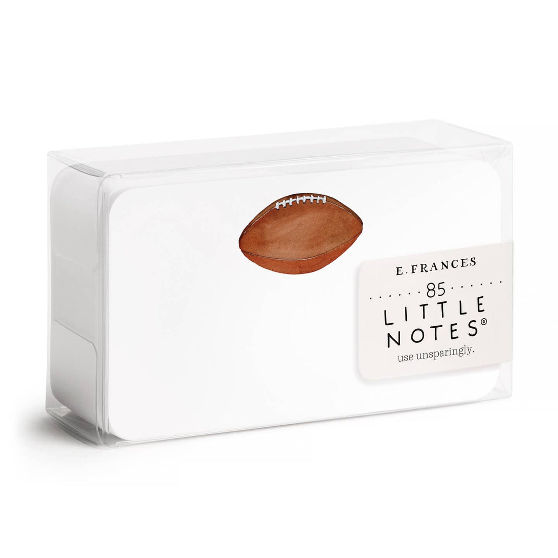 Box of E. Frances Little Notes with a football design on a white background