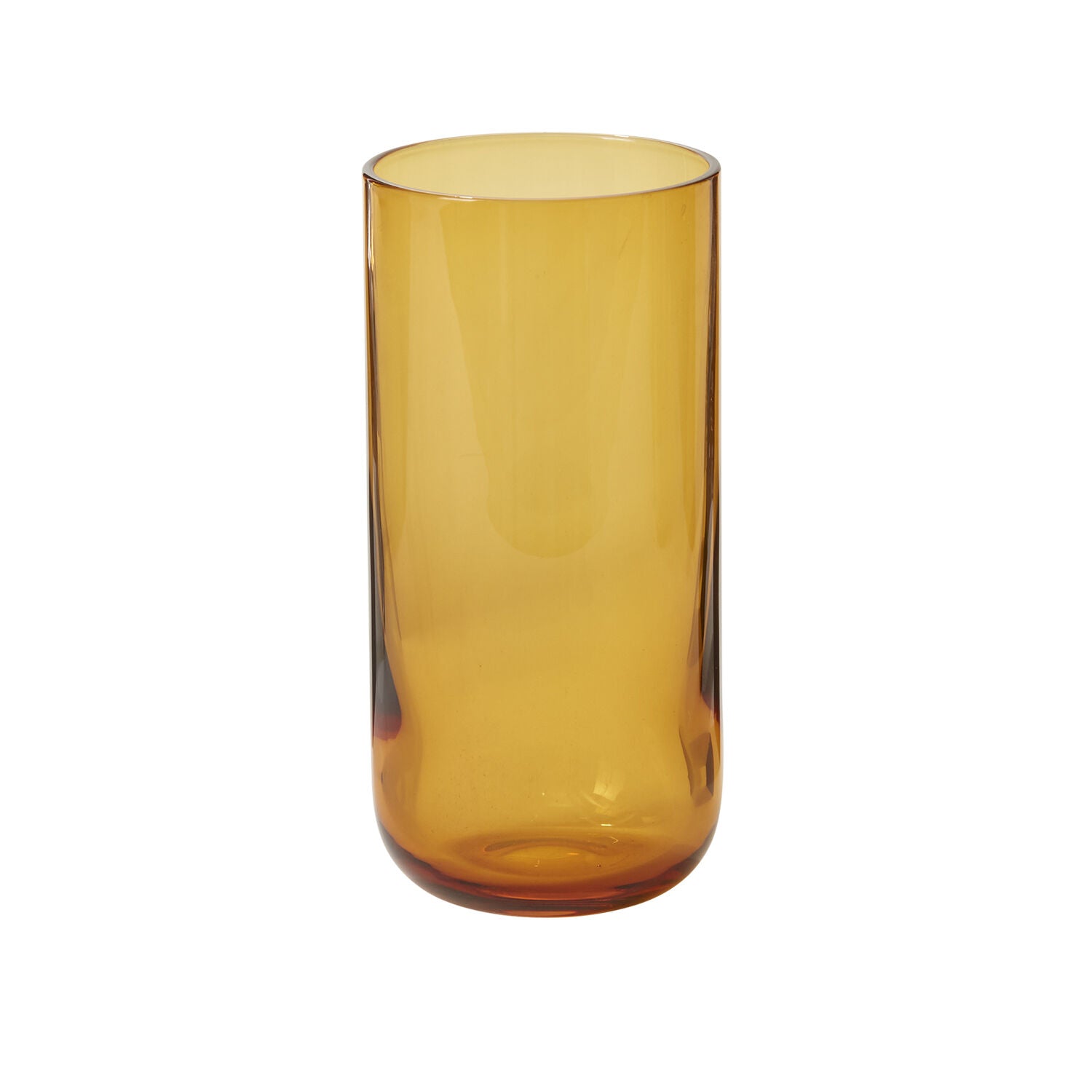 Amber glass on a white background.