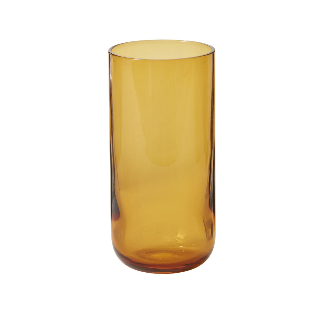Amber glass on a white background.