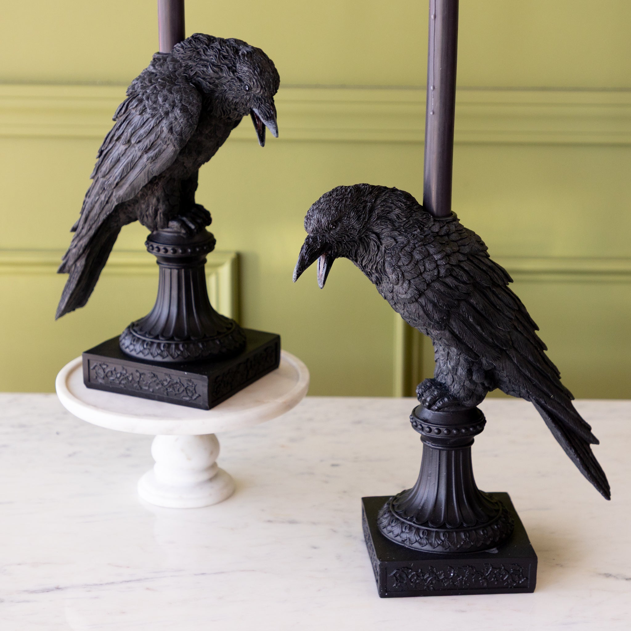 Black Crow Taper Candleholder