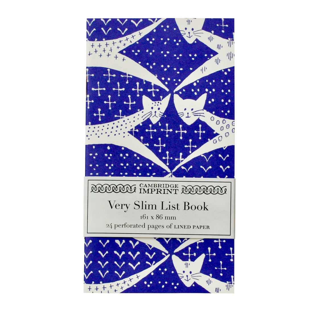 A red and white Cambridge Imprint Very Slim List Notebook with the words &quot;slim handy size last book.