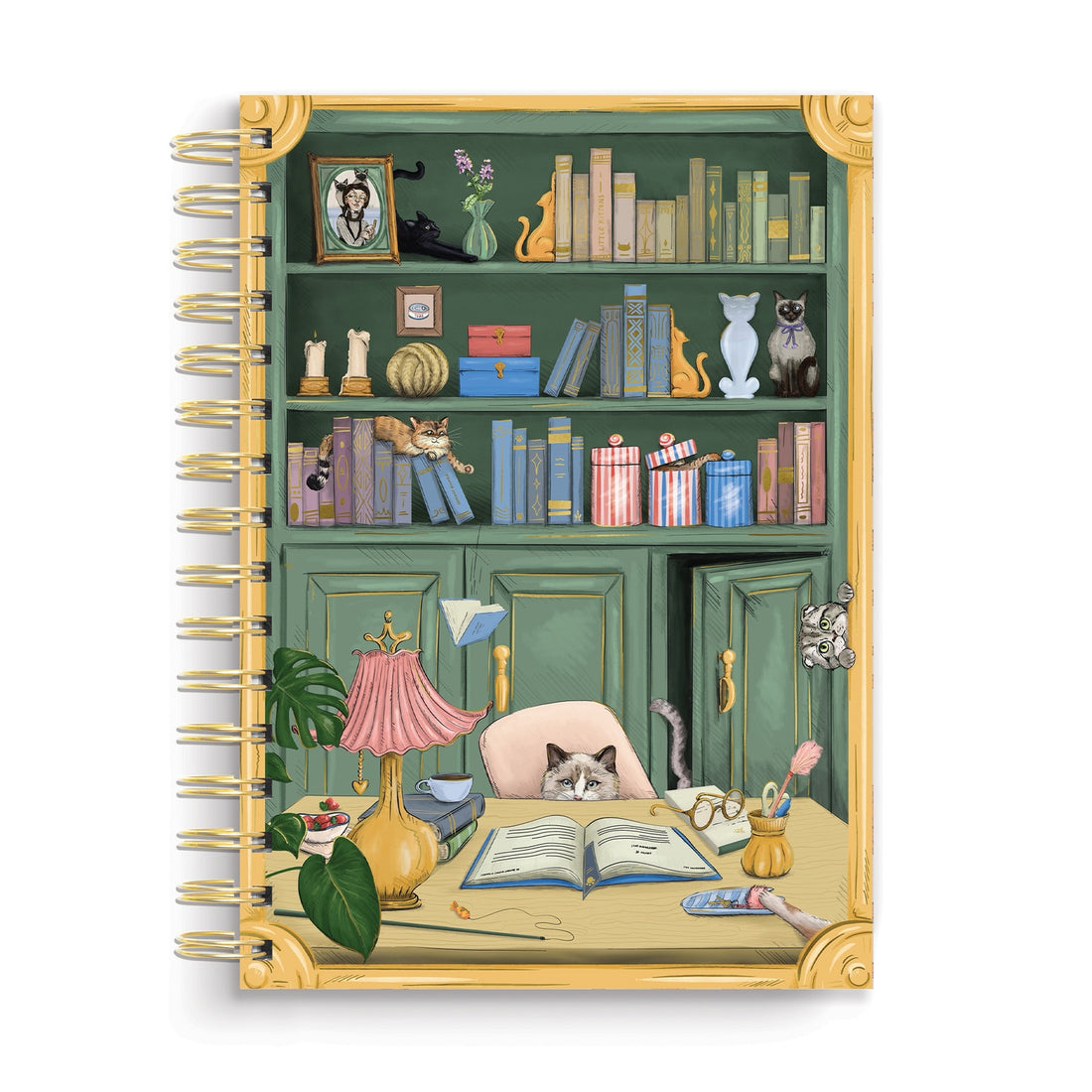 Cat Library Spiral Notebook by Good Juju. 