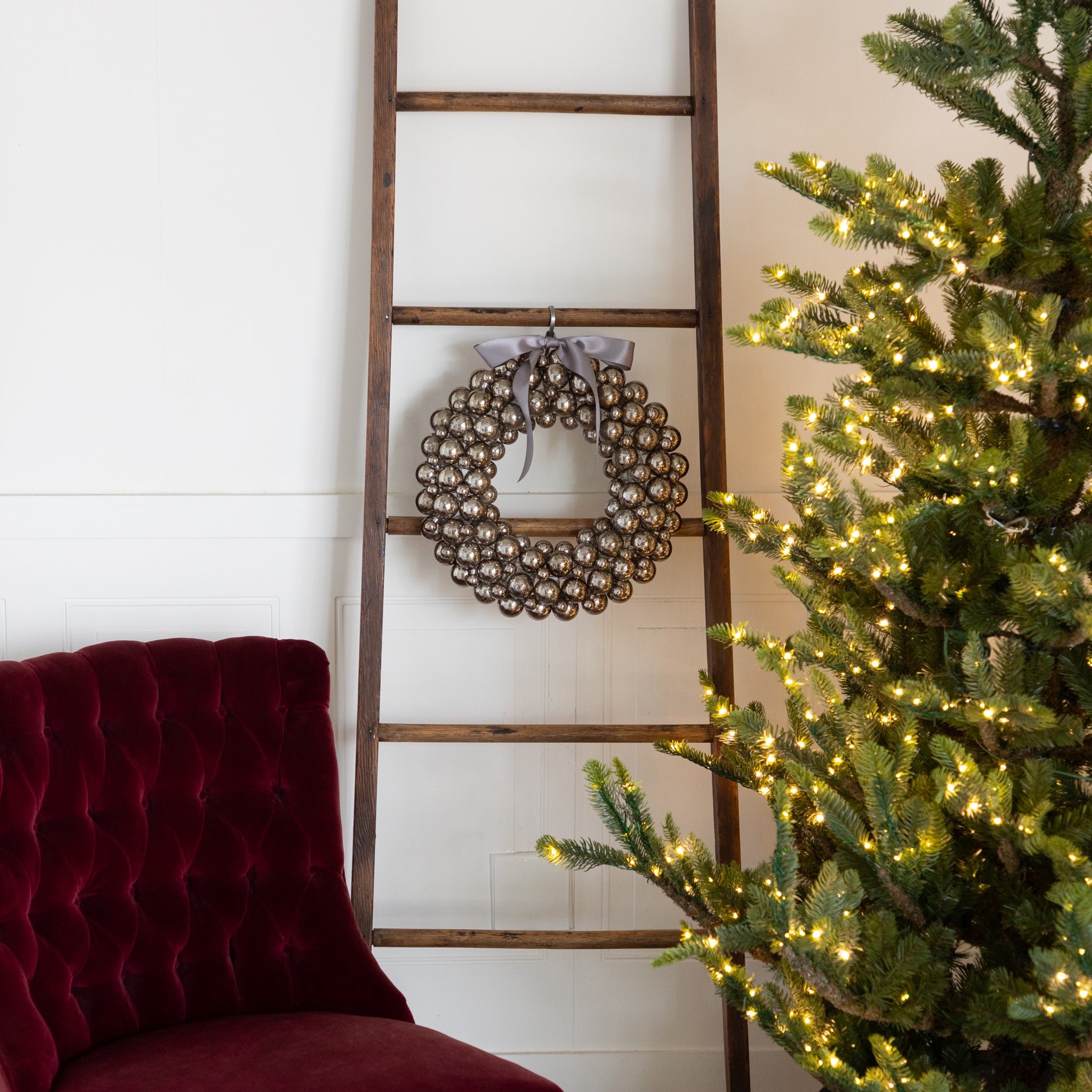 Antique Silver Bubble Wreath