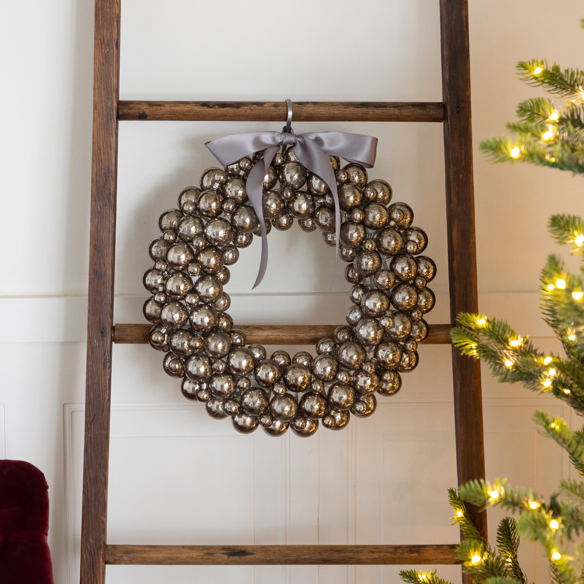 Antique Silver Bubble Wreath