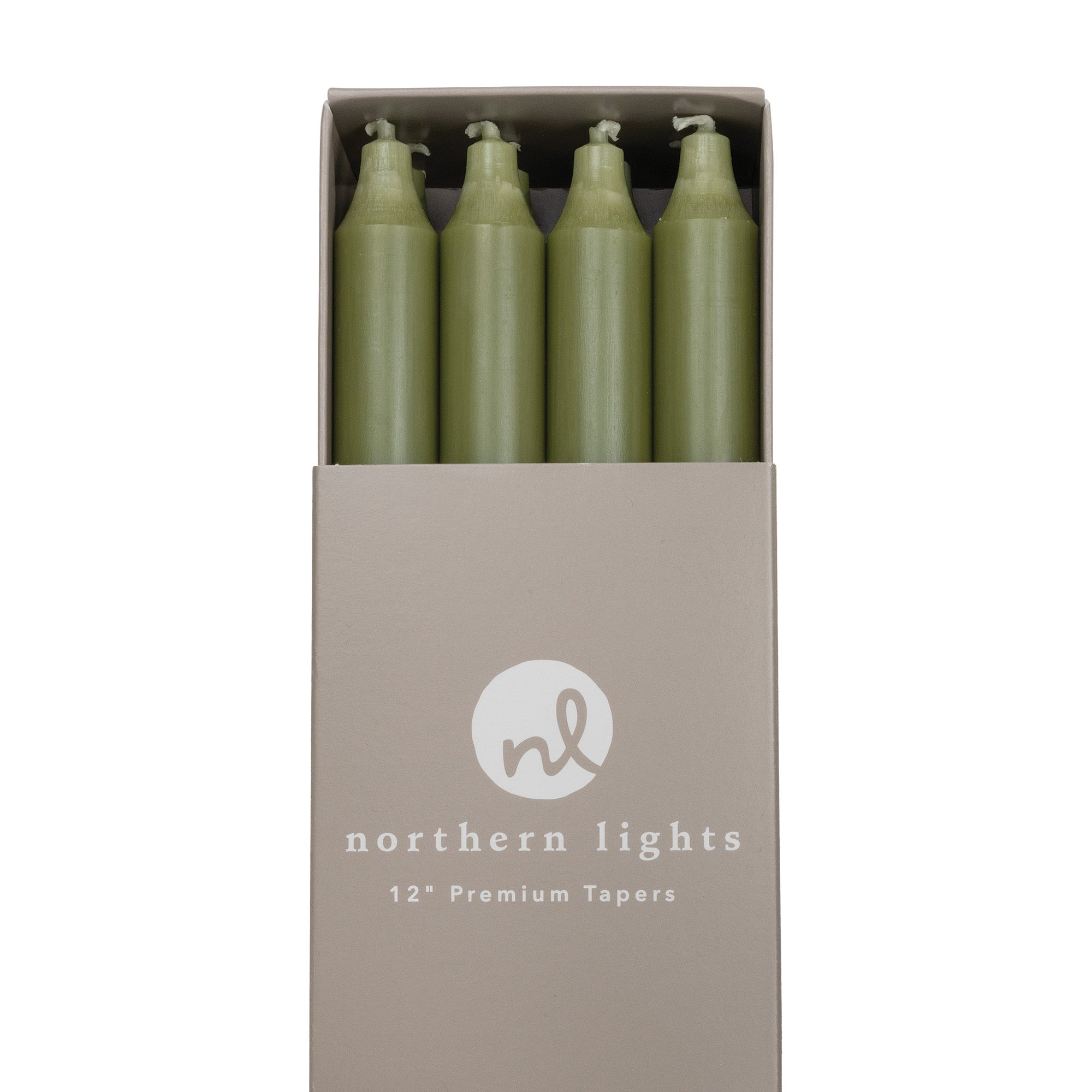 Moss Green 12" Taper Candle