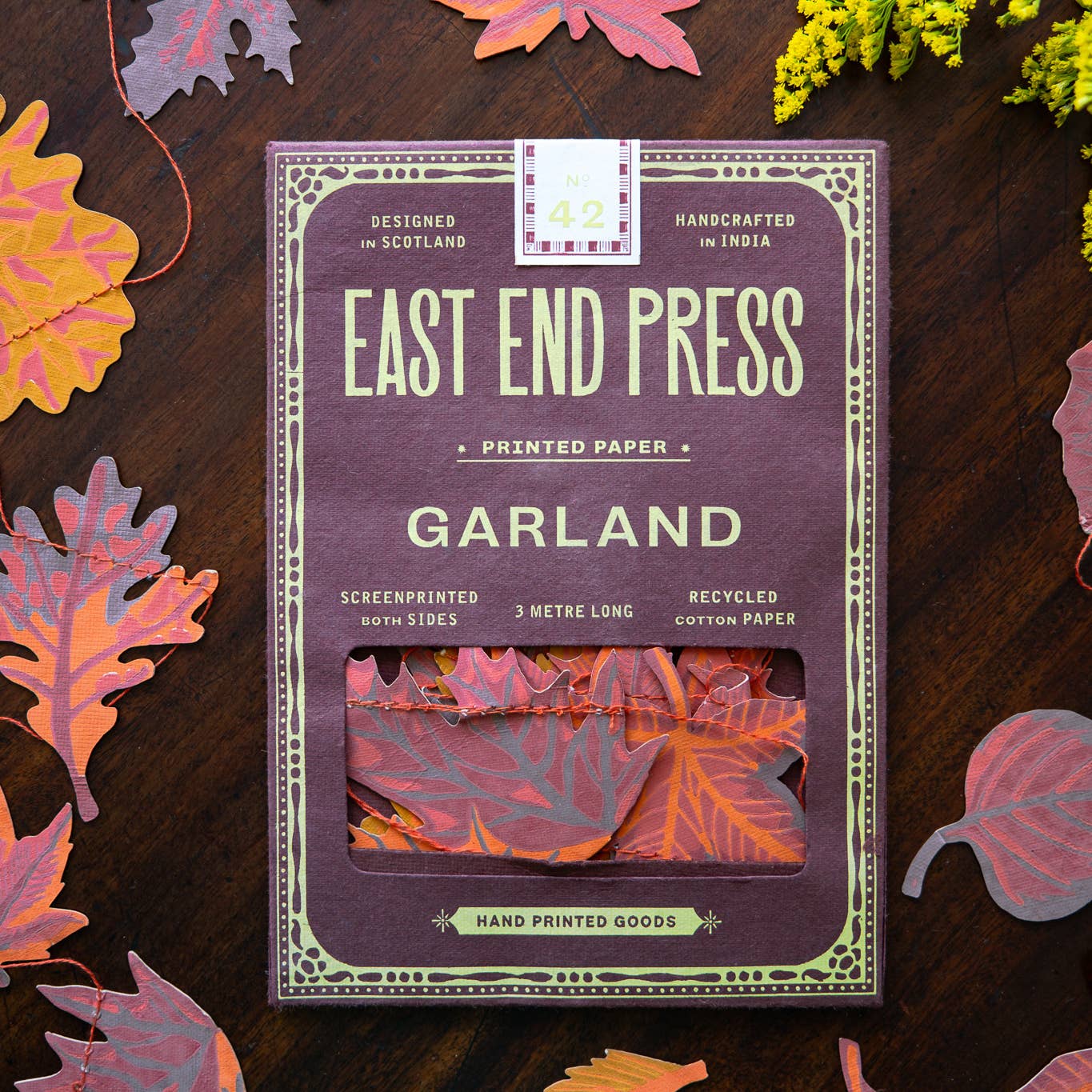 Packaging of Autumn Leaves Sewn Garland.
