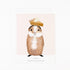 Guinea pig wearing a pie hat with a light bulb on a pink background