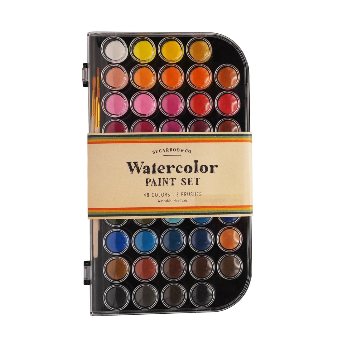 Watercolor paint set. 
