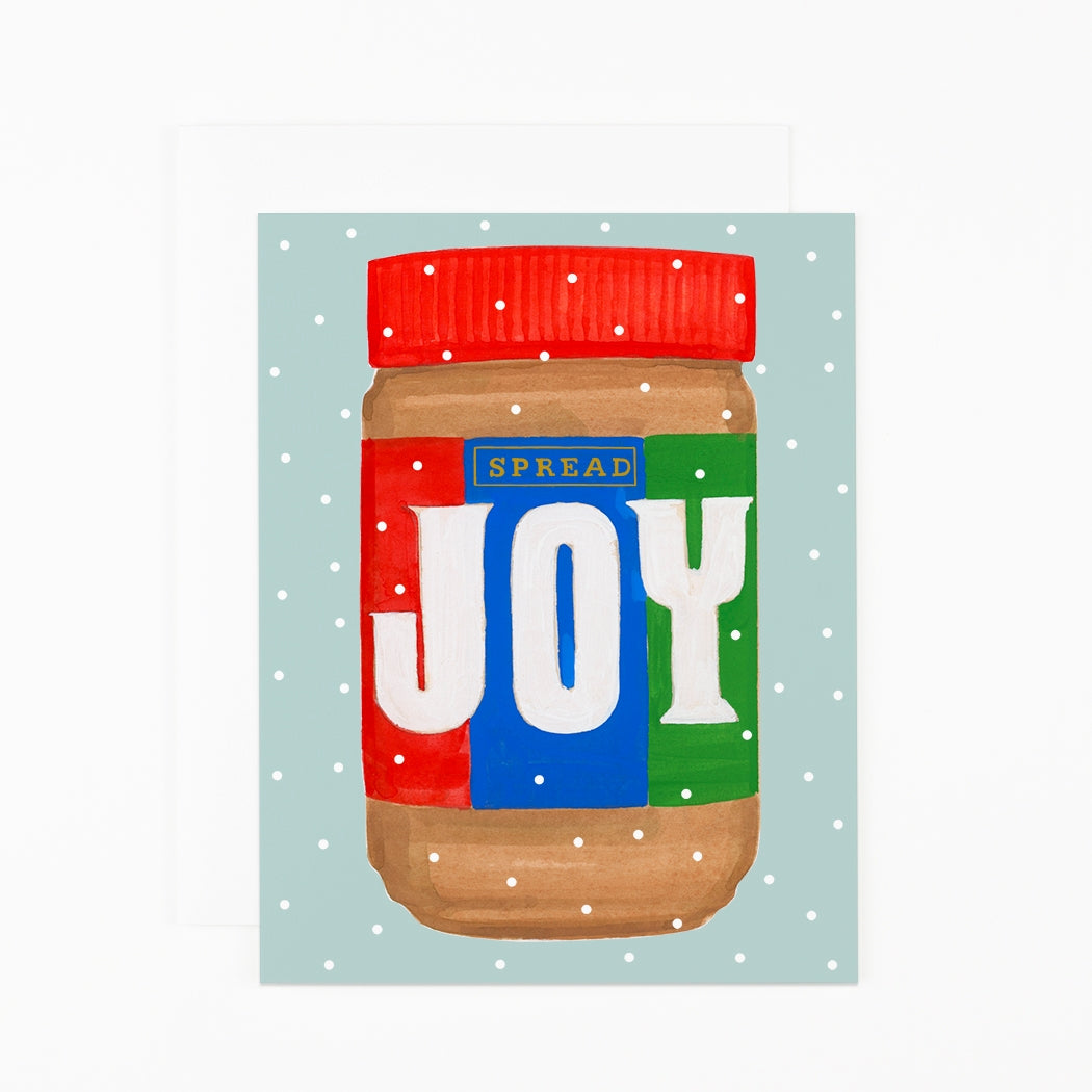 Jar of peanut butter with &
