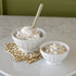 Porcelain Fluted Bowls with ice cream. 