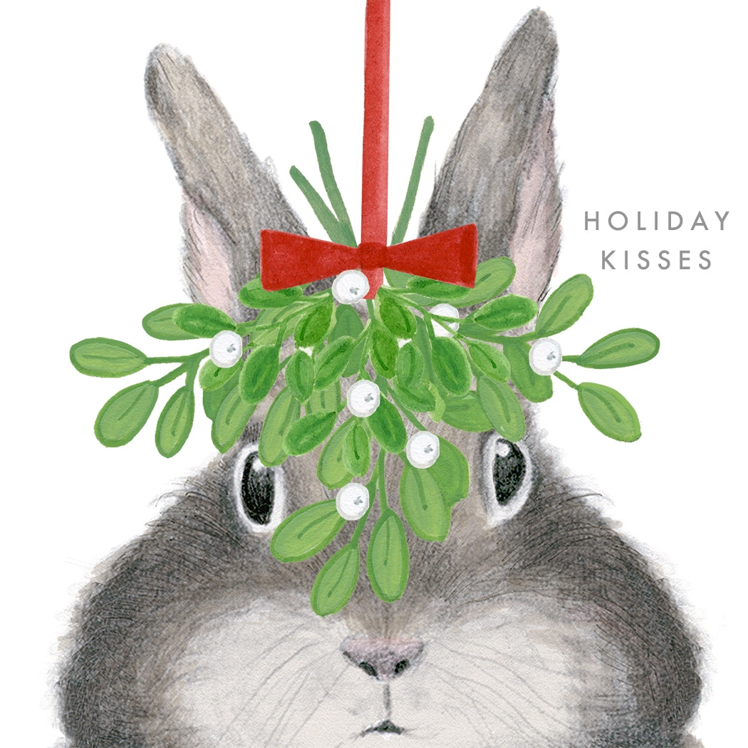 Bunny Under Mistletoe Card