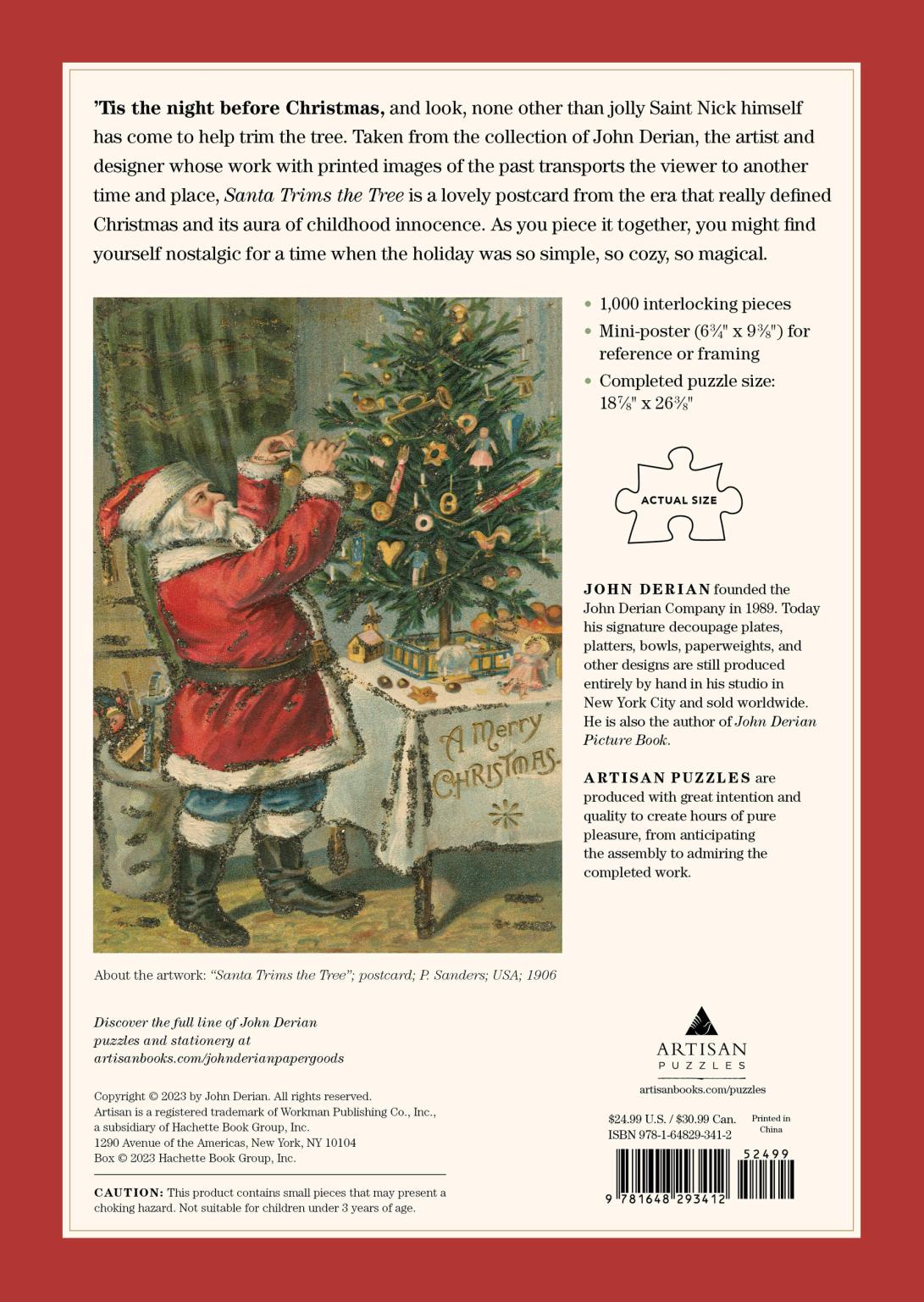 John Derian: Santa Trims the Tree 1,000 Piece Puzzle