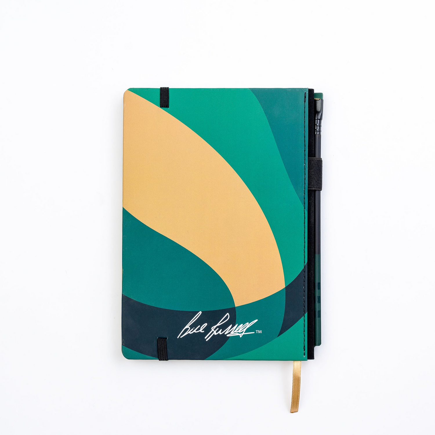 This limited edition Blackwing 11 Slate Notebook features a green, black, and gold basketball inspired cover design and features Bill Russell’s signature printed on the back.