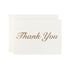 "Thank You" in gold foiled text on an ivory card with a matching envelope.