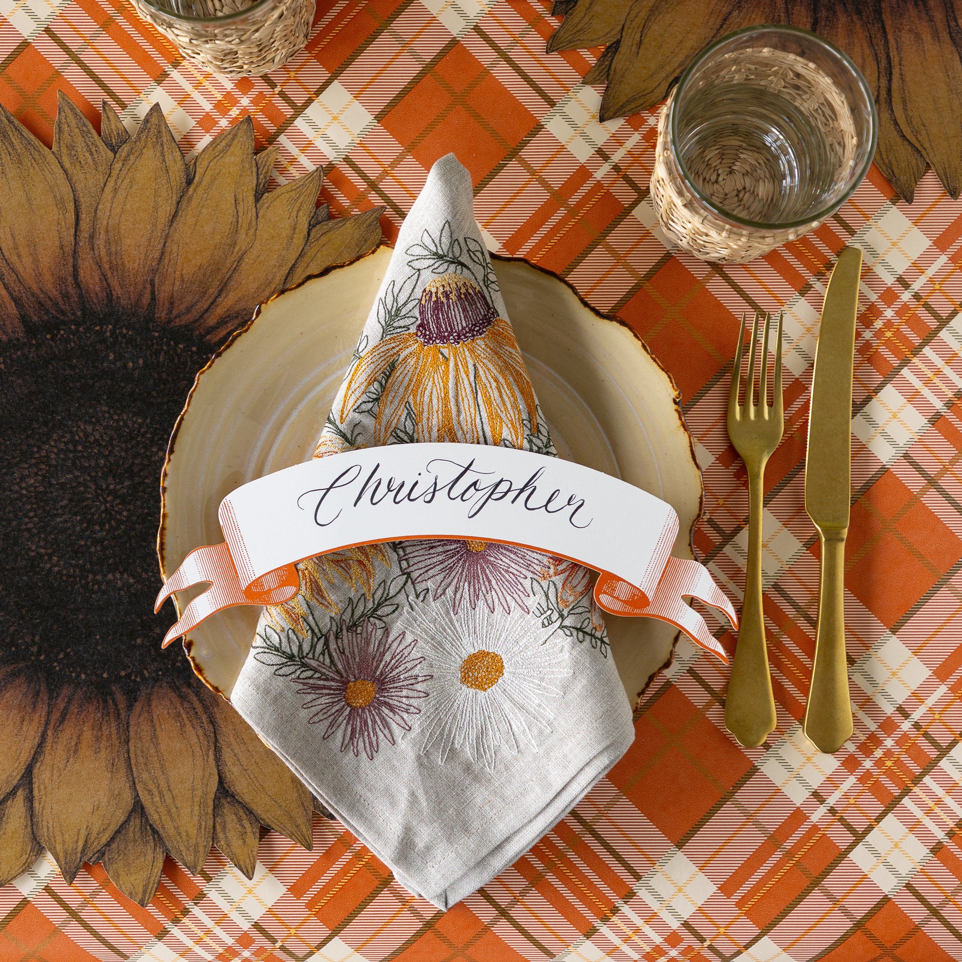 Classic Orange Banner Table Accent