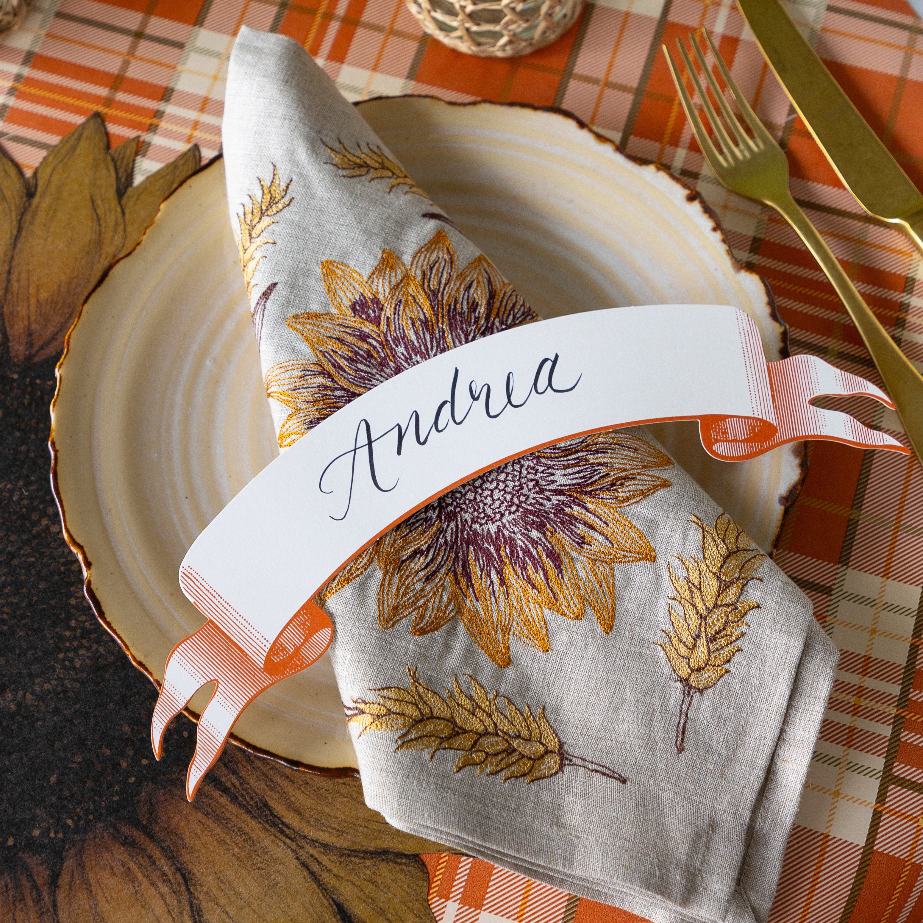 Sunflower & Wheat Dinner Napkin