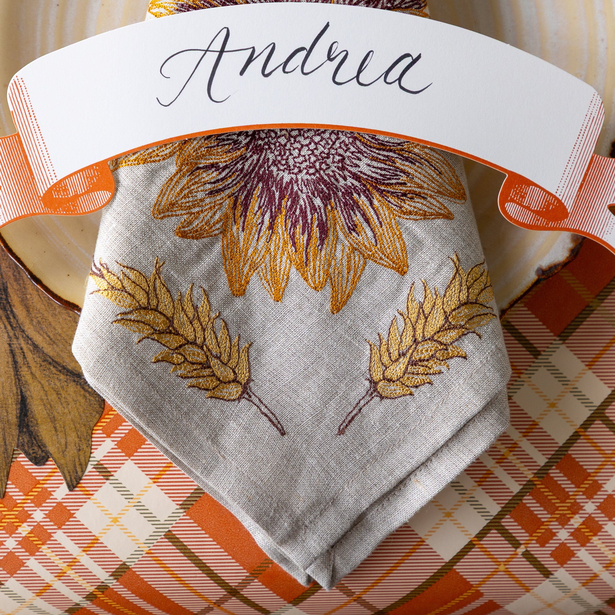 Sunflower & Wheat Dinner Napkin
