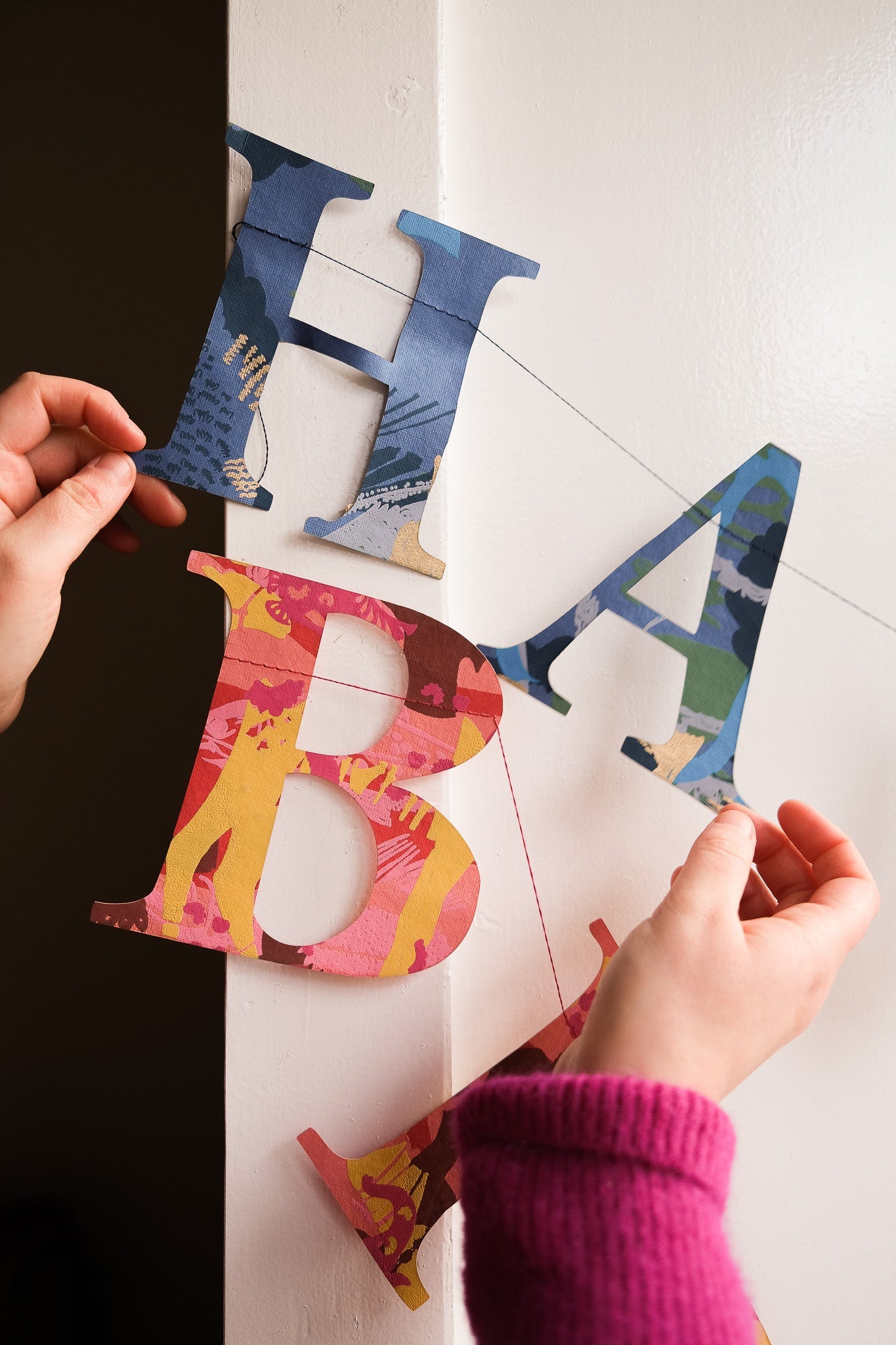 Red & Blue Happy Birthday Garland