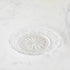 Clear glass small plate with etching. 
