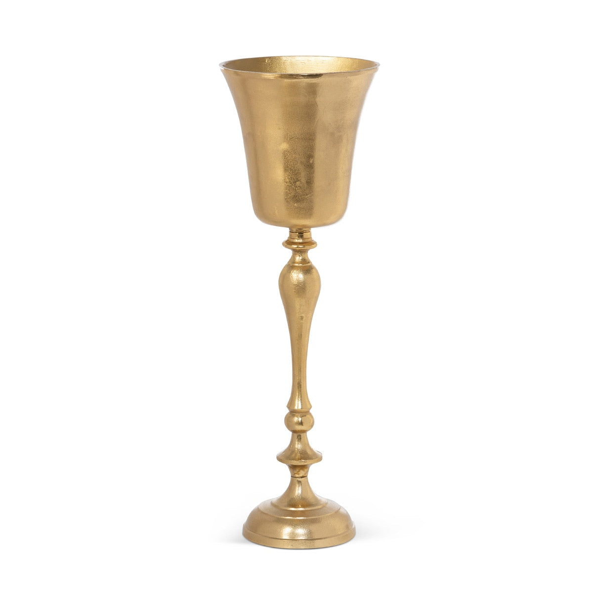 Gold bottle holder on a white background.