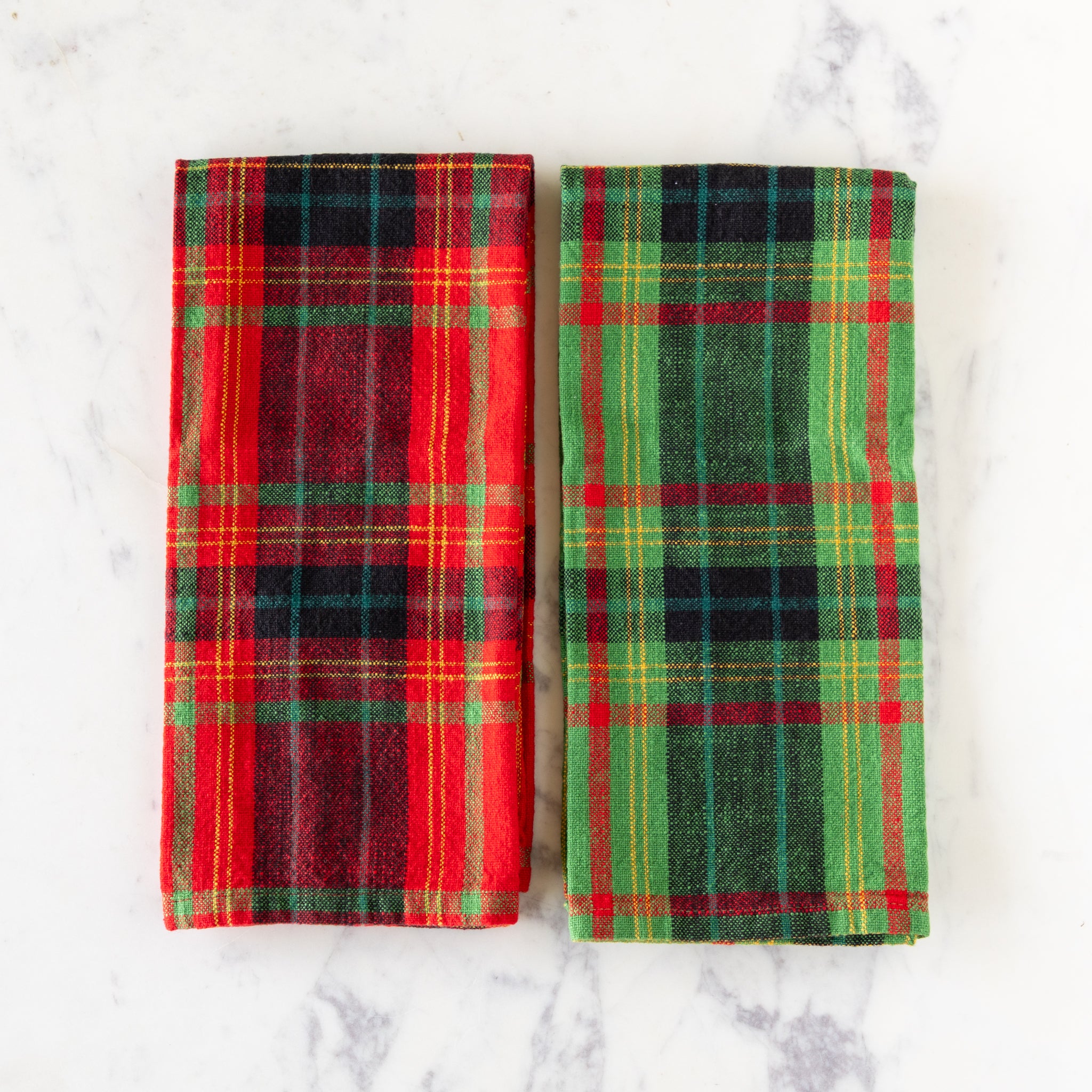 Holiday Plaid Dish Towels, Set of 2