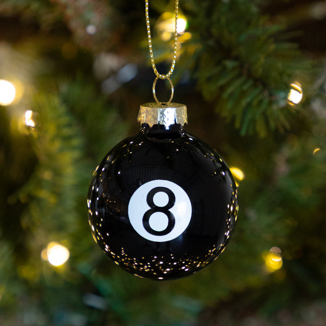 Number 8 poolball ornament. 