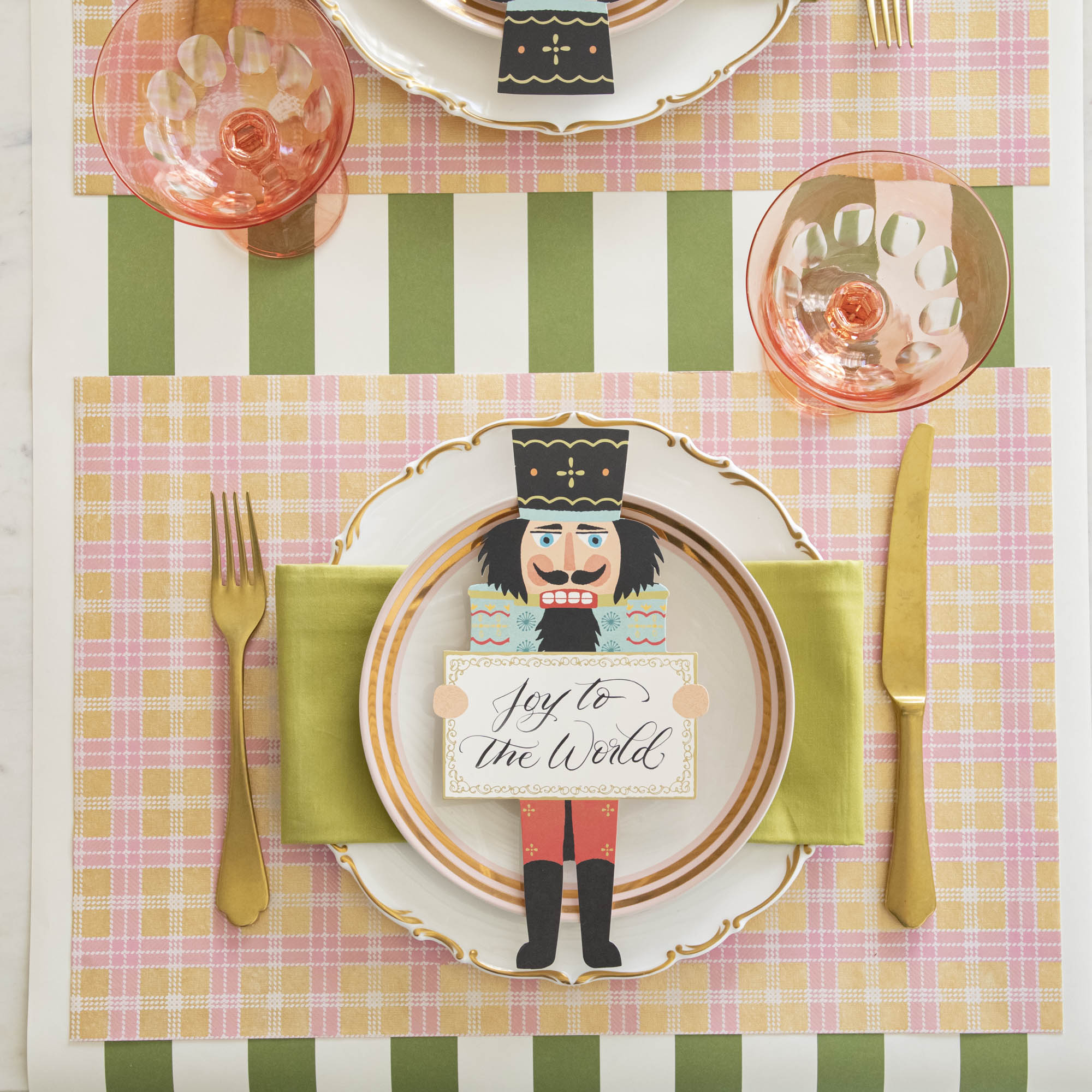 Pink & Gold Plaid Placemat