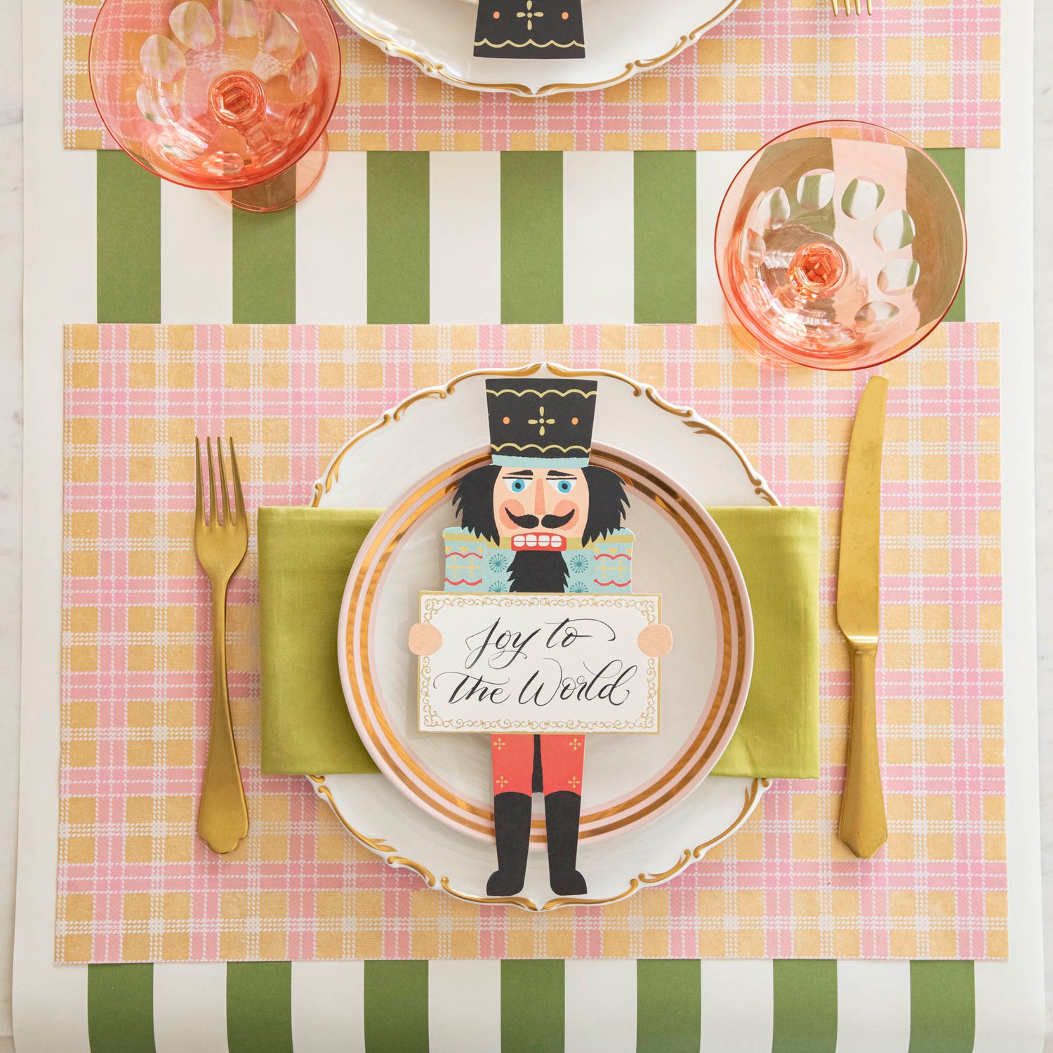 Pink & Gold Plaid Placemat