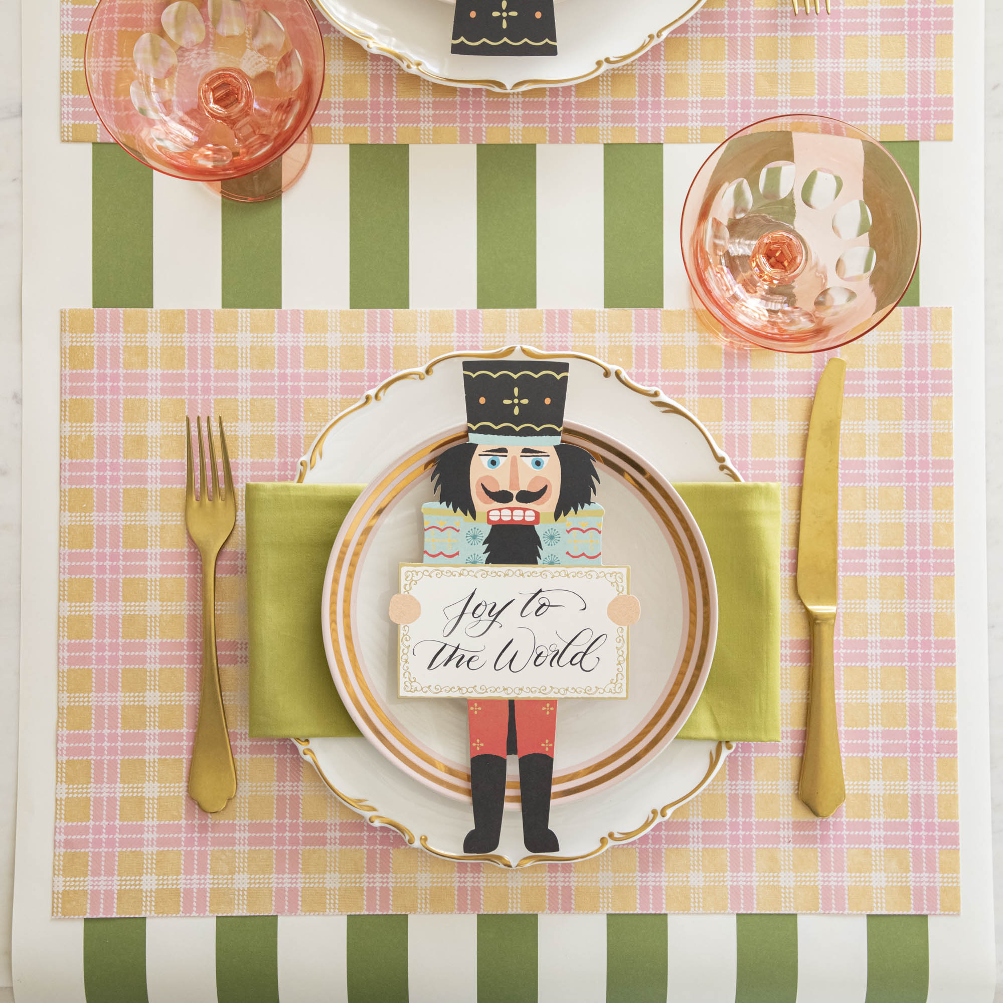 Pink & Gold Plaid Placemat