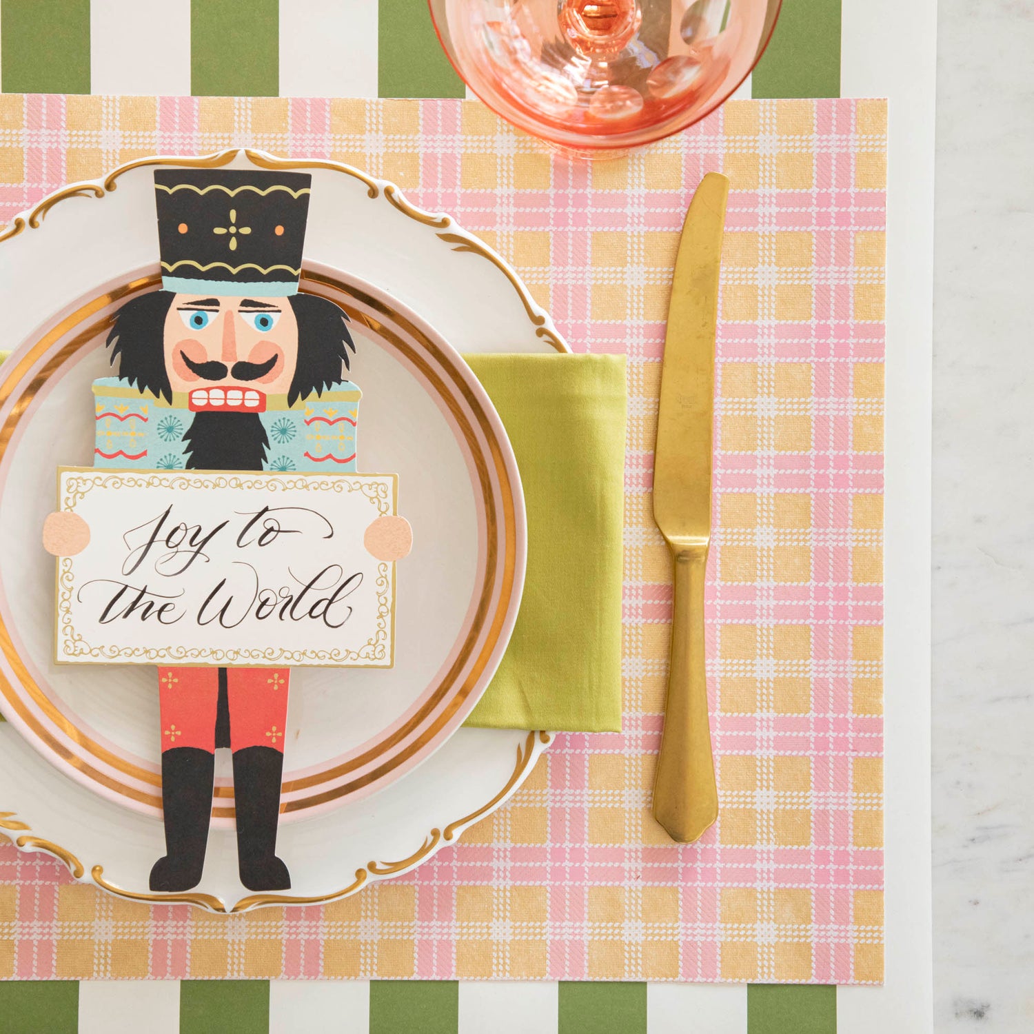 Pink & Gold Plaid Placemat