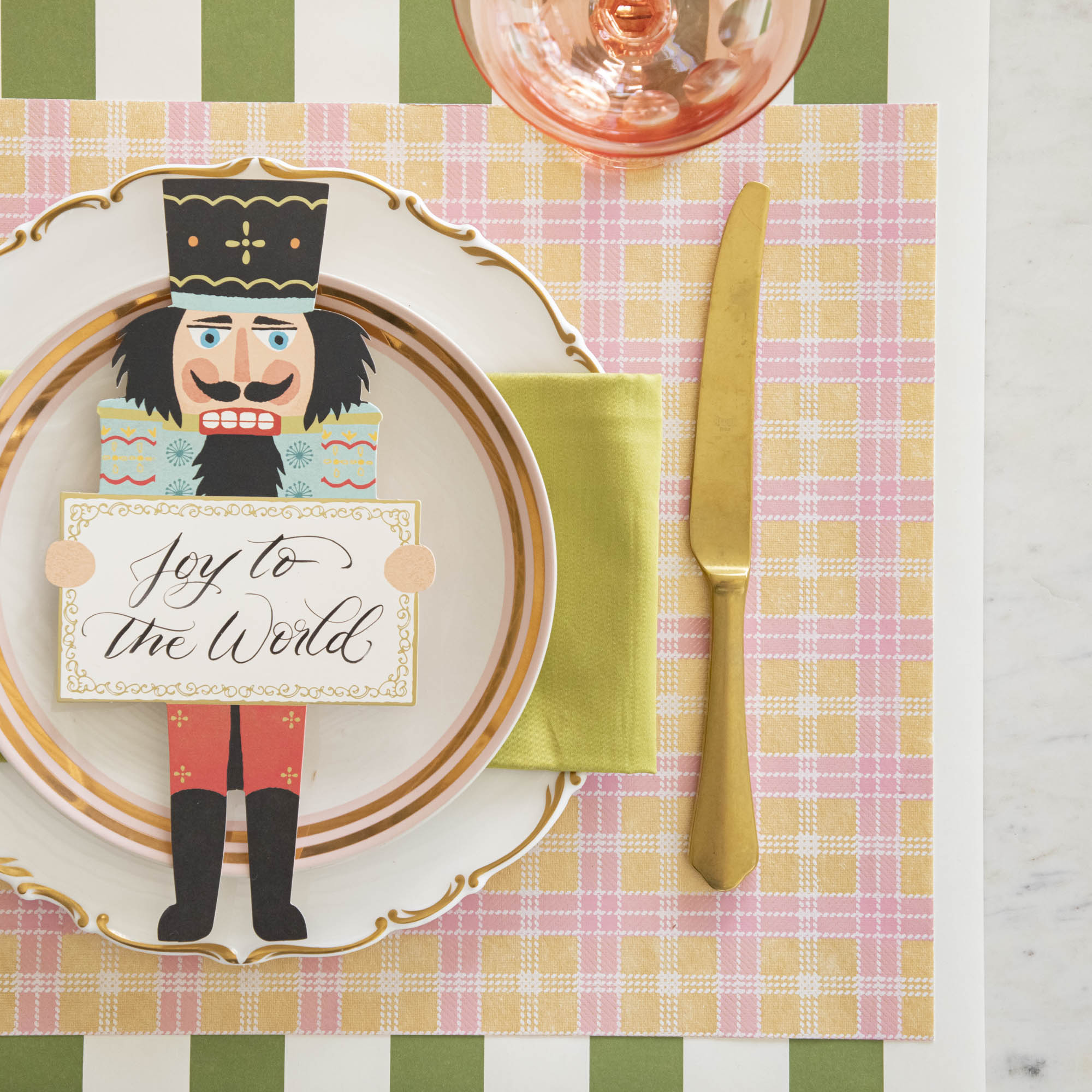 Pink & Gold Plaid Placemat