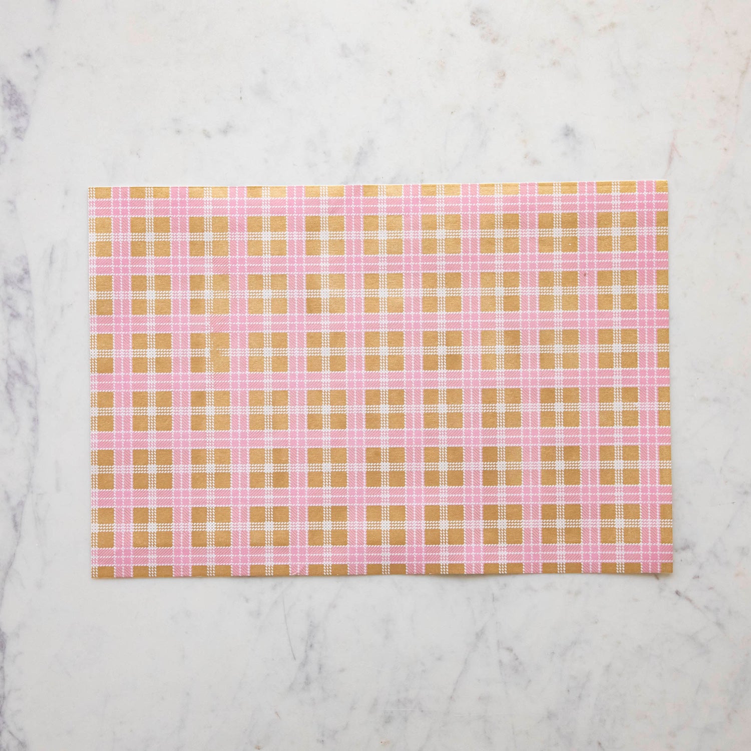 Pink & Gold Plaid Placemat