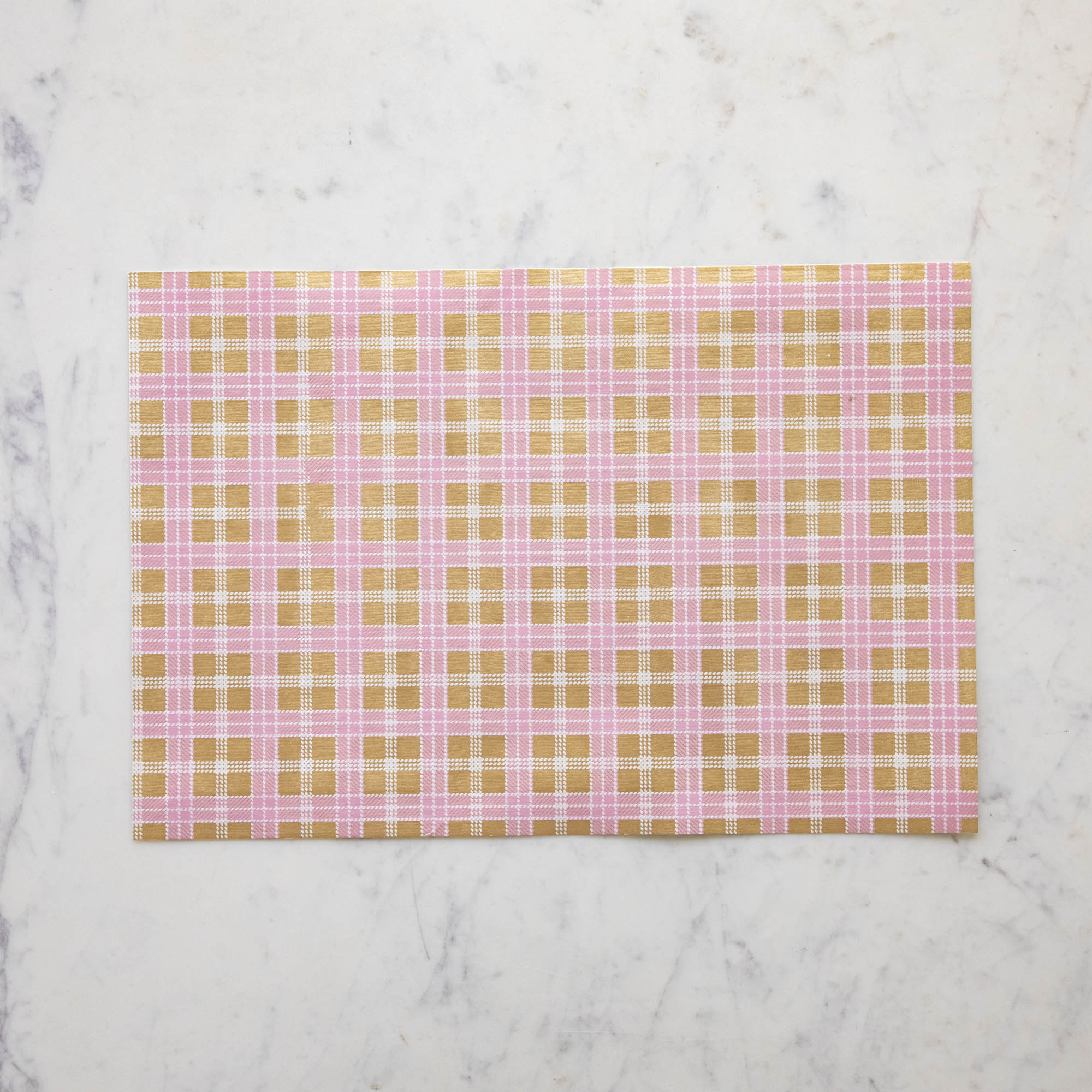 Pink & Gold Plaid Placemat