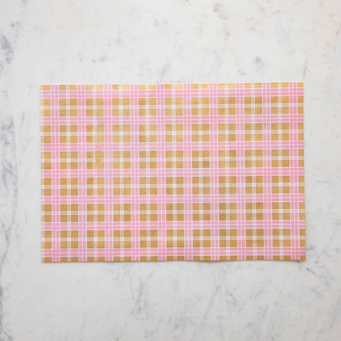 Pink &amp; Gold Plaid Placemat