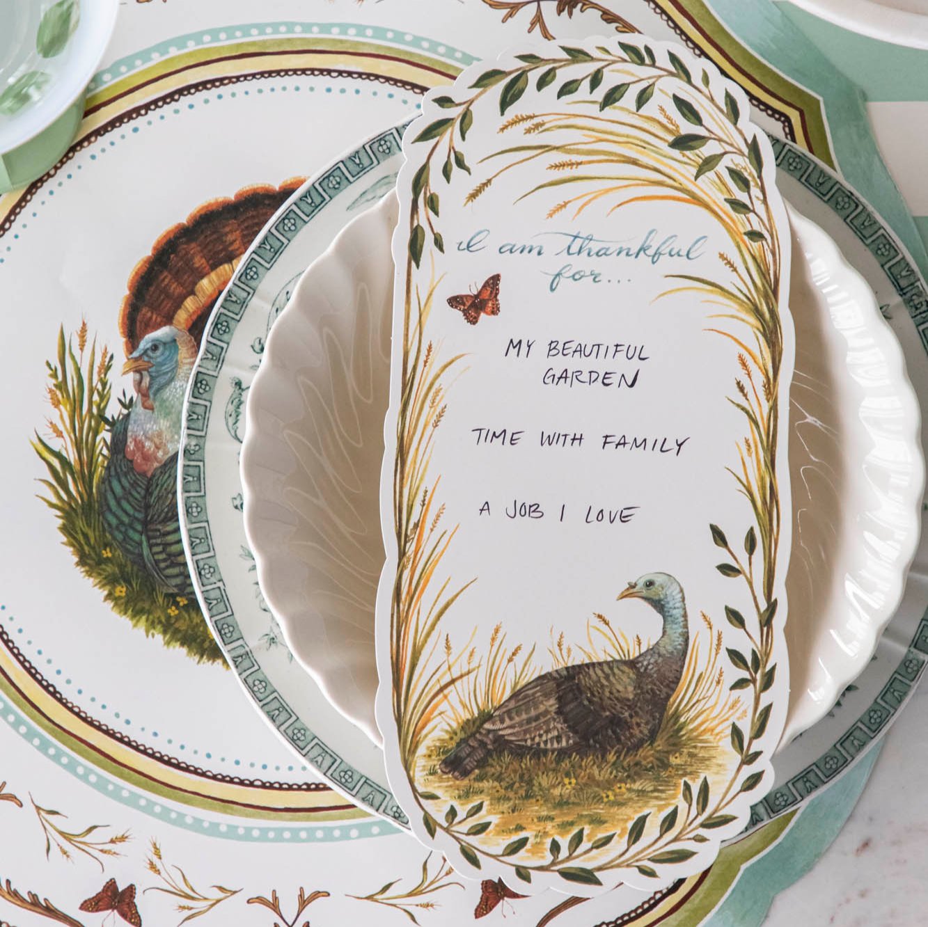 Thankful Turkey Table Card