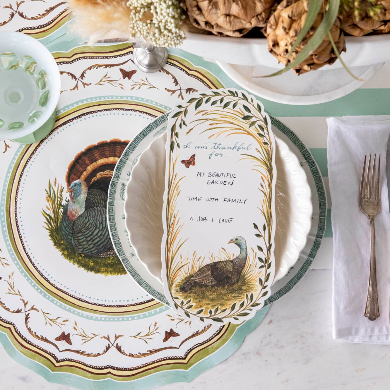 Thankful Turkey Table Card